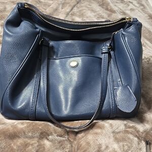 Authentic Coach Blue Leather Handbag